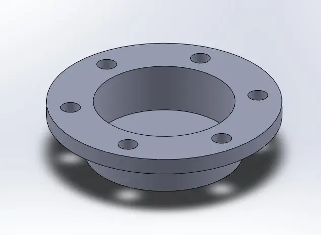 Flange-seal test rig: a flat EPDM gasket compressed by a ring of bolts, so the seal no longer depends on a round bore.