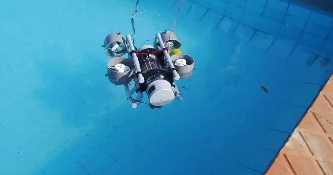 Version 2 hardware test in a swimming pool.
